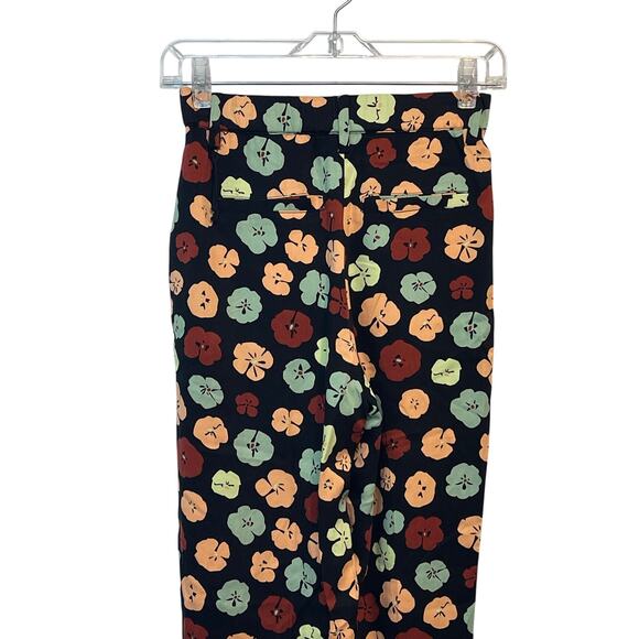 BP Wildfang Pants XXS Black Floral Straight Leg Bohemian Concert Festival New - Picture 5 of 13
